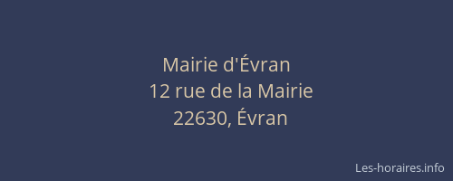 Mairie d'Évran