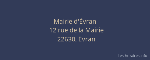 Mairie d'&Eacute;vran