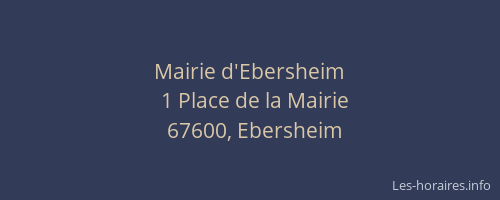 Mairie d'Ebersheim
