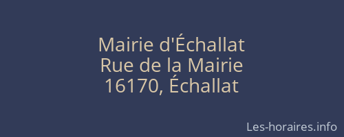 Mairie d'Échallat