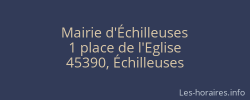 Mairie d'Échilleuses