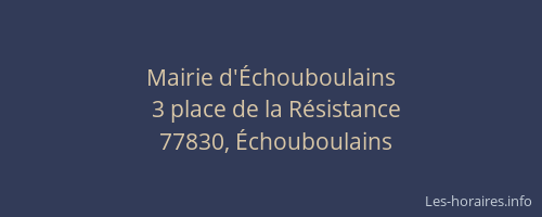 Mairie d'Échouboulains