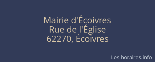 Mairie d'Écoivres