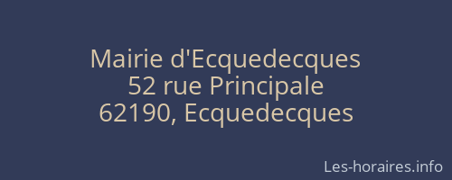 Mairie d'Ecquedecques