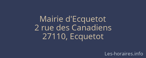 Mairie d'Ecquetot