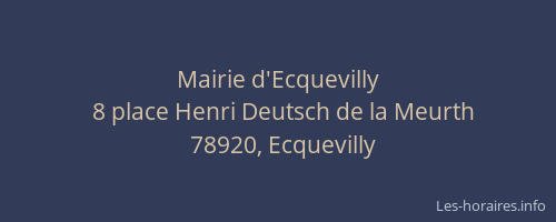 Mairie d'Ecquevilly