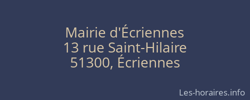 Mairie d'Écriennes