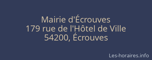 Mairie d'Écrouves