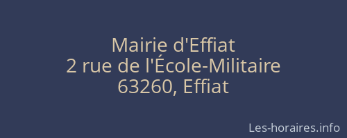 Mairie d'Effiat