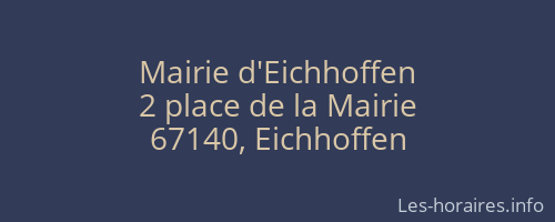 Mairie d'Eichhoffen