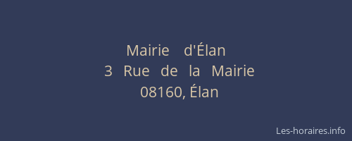 Mairie    d'Élan