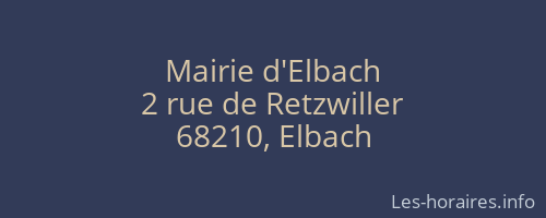 Mairie d'Elbach