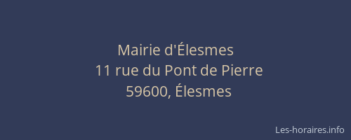Mairie d'Élesmes