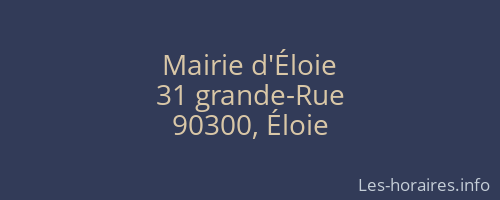 Mairie d'Éloie