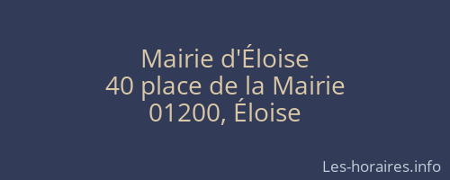 Mairie d'Éloise
