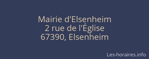 Mairie d'Elsenheim