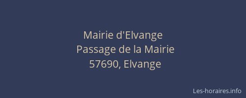 Mairie d'Elvange
