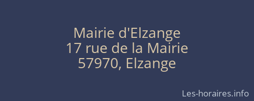 Mairie d'Elzange