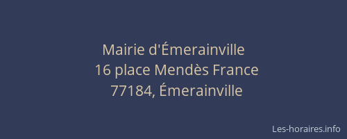 Mairie d'Émerainville