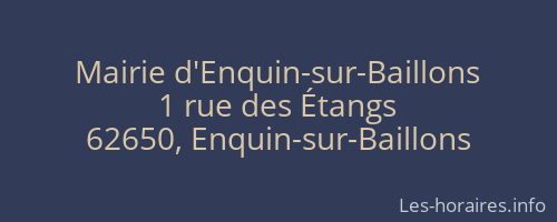 Mairie d'Enquin-sur-Baillons