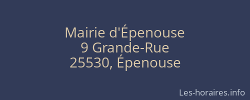 Mairie d'Épenouse