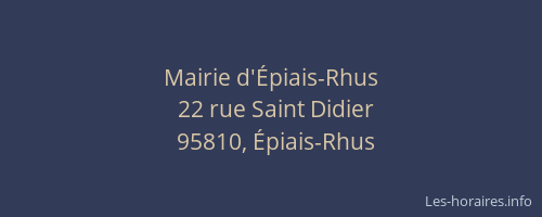 Mairie d'Épiais-Rhus