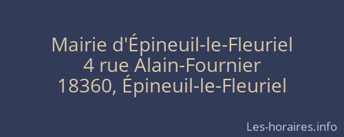 Mairie d'Épineuil-le-Fleuriel