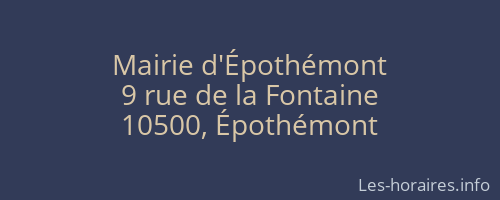 Mairie d'Épothémont