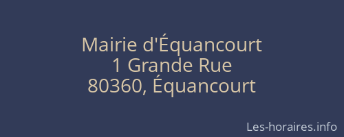 Mairie d'Équancourt