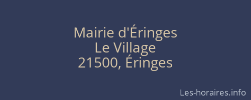 Mairie d'Éringes