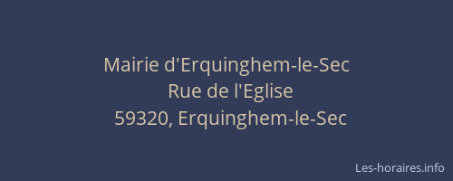 Mairie d'Erquinghem-le-Sec