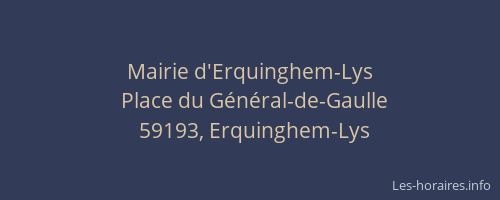 Mairie d'Erquinghem-Lys