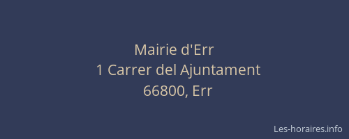 Mairie d'Err