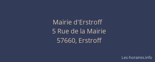Mairie d'Erstroff