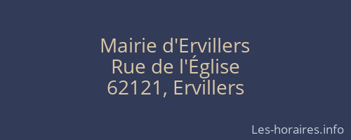 Mairie d'Ervillers