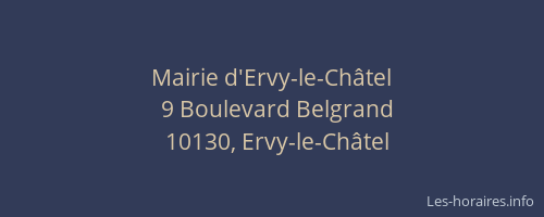 Mairie d'Ervy-le-Châtel