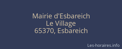Mairie d'Esbareich