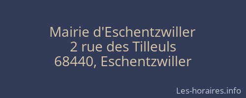 Mairie d'Eschentzwiller