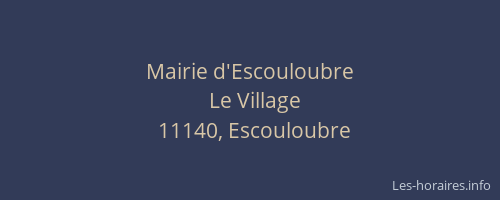 Mairie d'Escouloubre