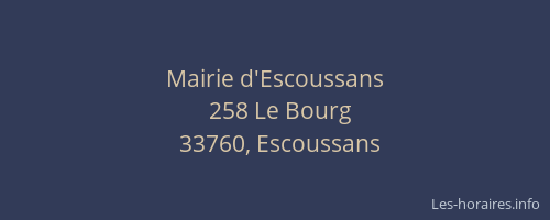 Mairie d'Escoussans