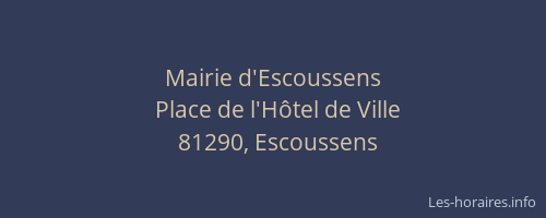 Mairie d'Escoussens