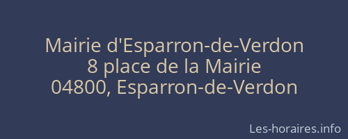 Mairie d'Esparron-de-Verdon