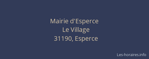 Mairie d'Esperce