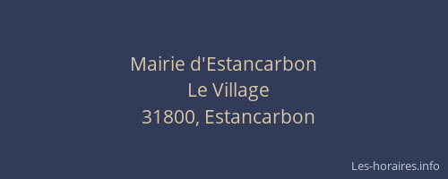 Mairie d'Estancarbon