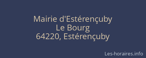 Mairie d'Estérençuby