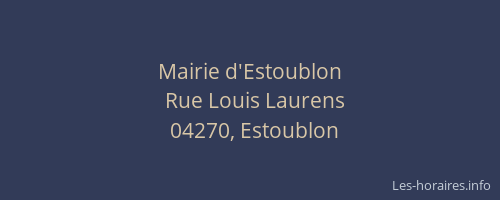 Mairie d'Estoublon