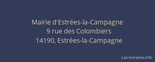 Mairie d'Estr&eacute;es-la-Campagne