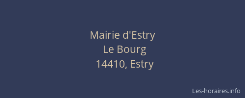 Mairie d'Estry