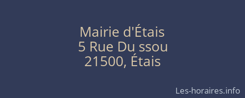 Mairie d'Étais