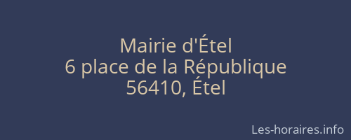 Mairie d'Étel